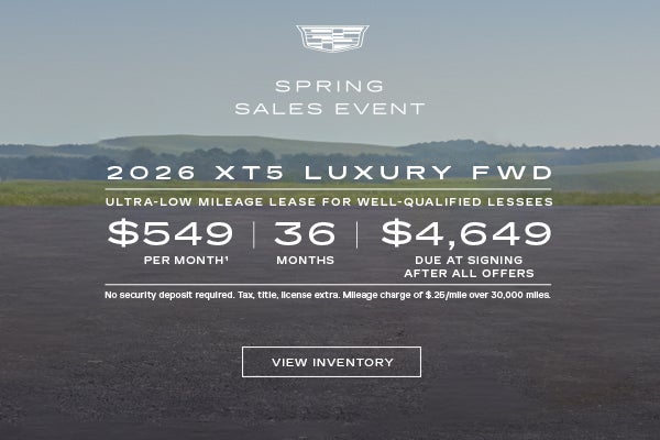 2026 XT5 LUXURY. Ultra low mileage lease for well-qualified lessees. $549 per month. 36 months.$ ...